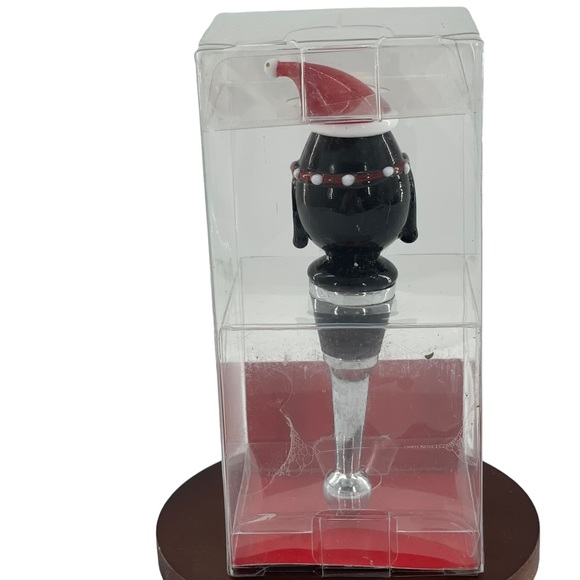 Pier 1 Imports Blown Glass Christmas Wine Bottle Stopper in Box - Picture 3 of 6